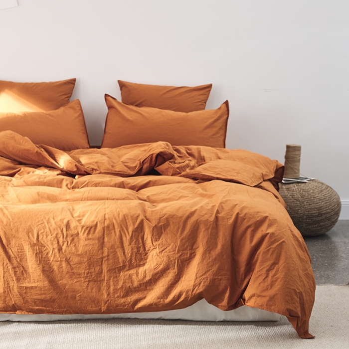 91家纺网 家纺一手货源 找家纺 涞澳家纺（新品）60水洗棉四件套  焦糖