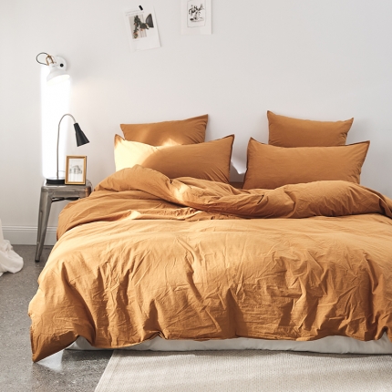 涞澳家纺（新品）60水洗棉四件套  霓黄