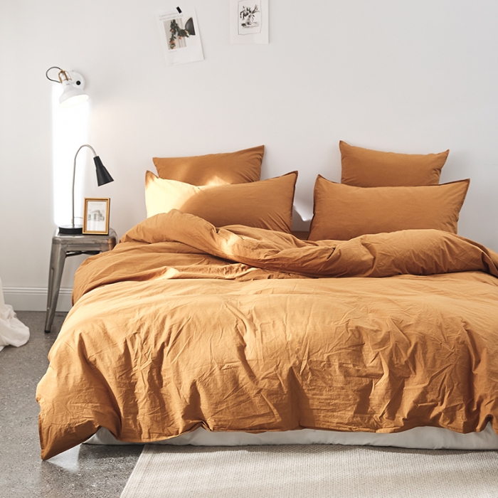 91家纺网 家纺一手货源 找家纺 涞澳家纺（新品）60水洗棉四件套  霓黄