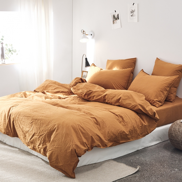 91家纺网 家纺一手货源 找家纺 涞澳家纺（新品）60水洗棉四件套  霓黄