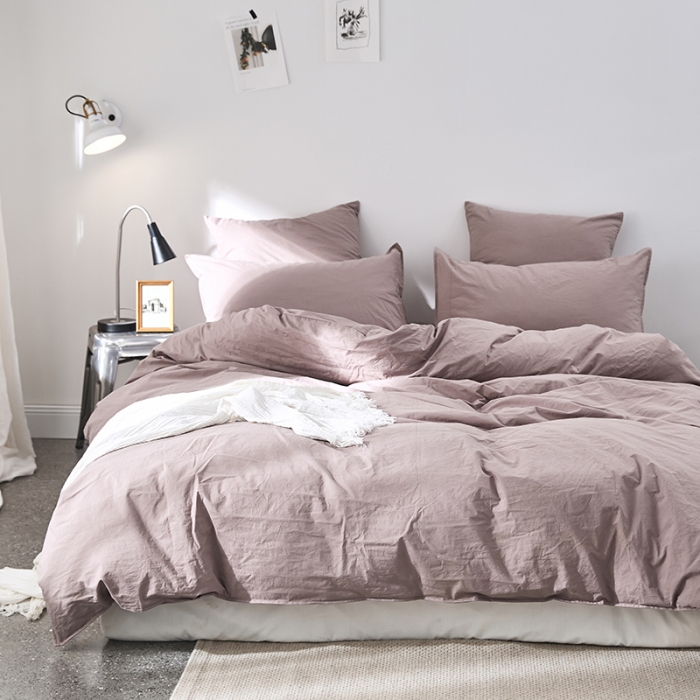 91家纺网 家纺一手货源 找家纺 涞澳家纺（新品）60水洗棉四件套  遥紫