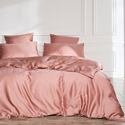 涞澳家纺 2018新款素色天丝四件套  忘红