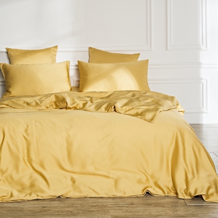 涞澳家纺 2018新款素色天丝四件套  樱草黄