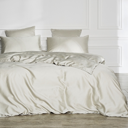 91家纺网 家纺一手货源 找家纺 涞澳家纺 2018新款素色天丝四件套  影灰