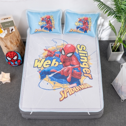 91家纺网 家纺一手货源 找家纺 （总）正版授权迪士尼数码印花冰丝席三件套学生单人大板卡通凉席