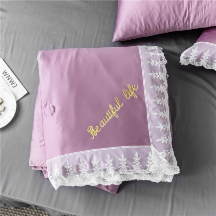 91家纺网 家纺一手货源 找家纺 2019新品空调被可水洗天丝绸夏被三件套臻丝绸夏凉被四件套