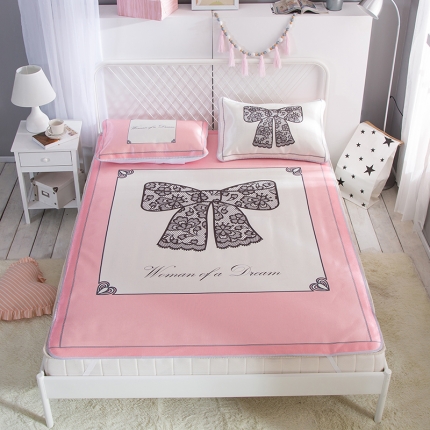 91家纺网 家纺一手货源 找家纺 2024年数码印花卡通冰丝席三件套单双人多规格空调软席夏凉席