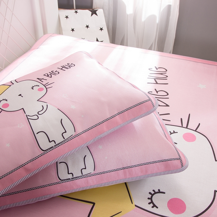 91家纺网 家纺一手货源 找家纺 2024年数码印花卡通冰丝席三件套单双人多规格空调软席夏凉席