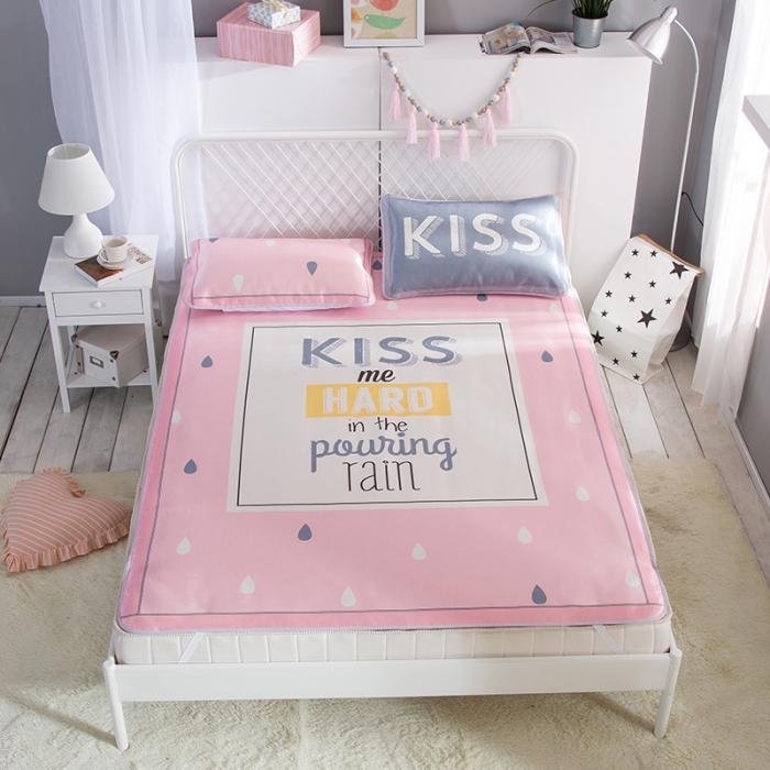 91家纺网 家纺一手货源 找家纺 2024年数码印花卡通冰丝席三件套单双人多规格空调软席夏凉席