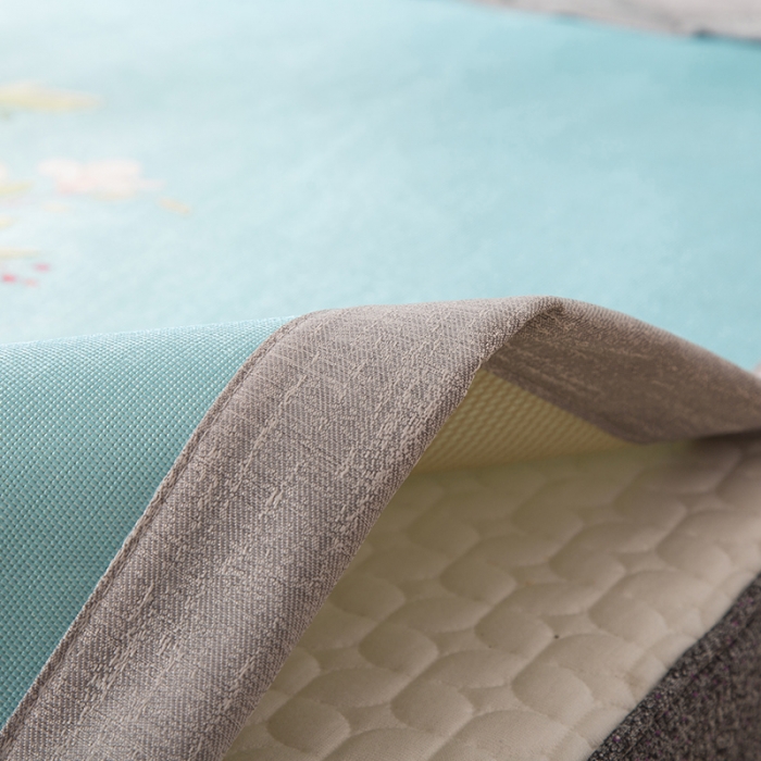 91家纺网 家纺一手货源 找家纺 2024年数码印花欧式宽边冰丝席三件套空调软席双人花卉款凉席