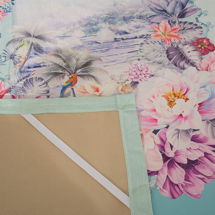 91家纺网 家纺一手货源 找家纺 2024年数码印花欧式宽边冰丝席三件套空调软席双人花卉款凉席