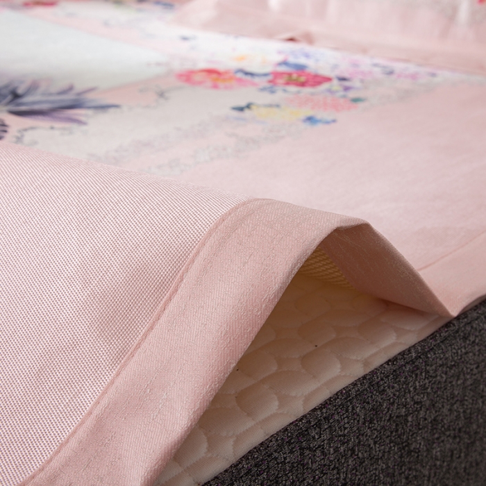 91家纺网 家纺一手货源 找家纺 2024年数码印花欧式宽边冰丝席三件套空调软席双人花卉款凉席