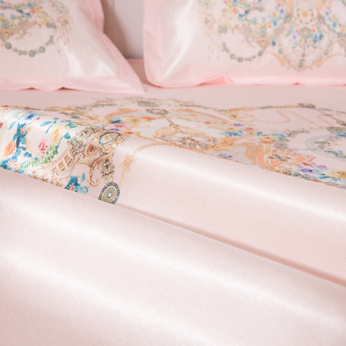 91家纺网 家纺一手货源 找家纺 2024年数码印花欧式宽边冰丝席三件套空调软席双人花卉款凉席