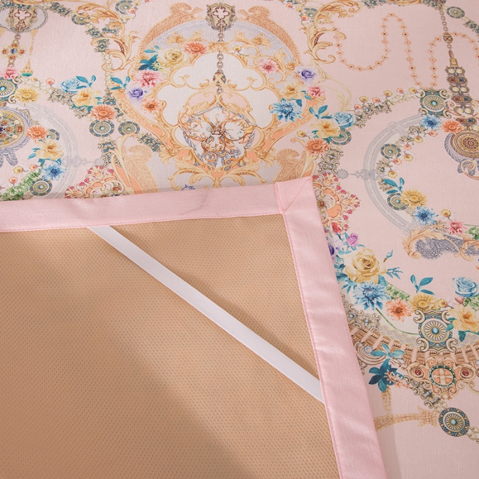 91家纺网 家纺一手货源 找家纺 2024年数码印花欧式宽边冰丝席三件套空调软席双人花卉款凉席