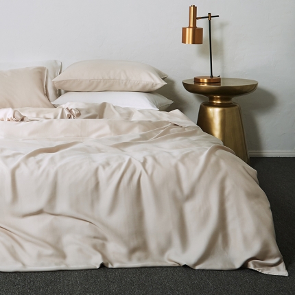 91家纺网 家纺一手货源 找家纺 涞澳家纺 2018新款素色天丝四件套 素灰