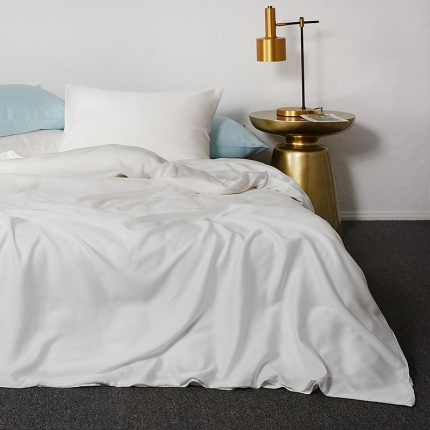 涞澳家纺 2018新款素色天丝四件套 本白