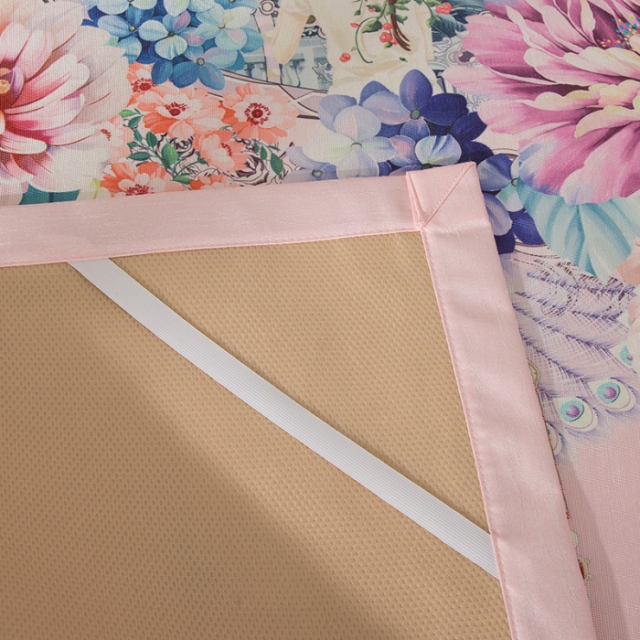 91家纺网 家纺一手货源 找家纺 2024年数码印花欧式宽边冰丝席三件套空调软席双人花卉款凉席