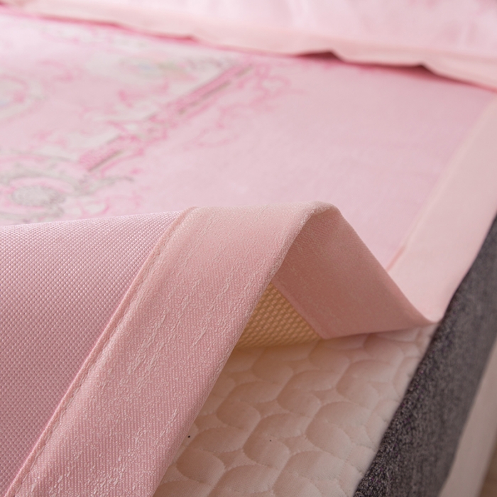 91家纺网 家纺一手货源 找家纺 2024年数码印花欧式宽边冰丝席三件套空调软席双人花卉款凉席