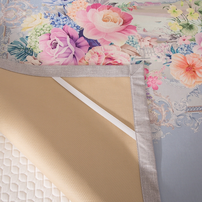 91家纺网 家纺一手货源 找家纺 2024年数码印花欧式宽边冰丝席三件套空调软席双人花卉款凉席