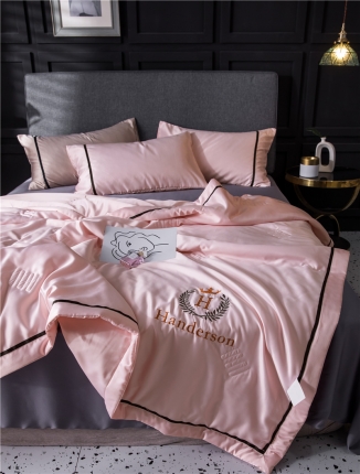 91家纺网 家纺一手货源 找家纺 2019新品空调被可水洗天丝绸夏被三件套臻丝绸夏凉被四件套