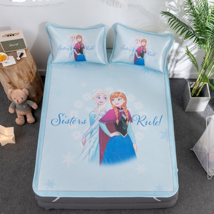 迪士尼数码印花冰丝席三件套学生单人大板卡通凉席正版可授权电商