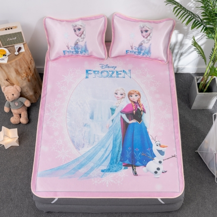 迪士尼数码印花冰丝席三件套学生单人大板卡通凉席正版可授权电商