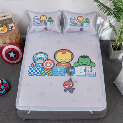 迪士尼数码印花冰丝席三件套学生单人大板卡通凉席正版可授权电商