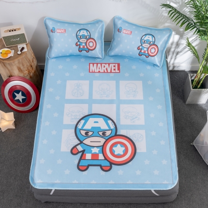 迪士尼数码印花冰丝席三件套学生单人大板卡通凉席正版可授权电商