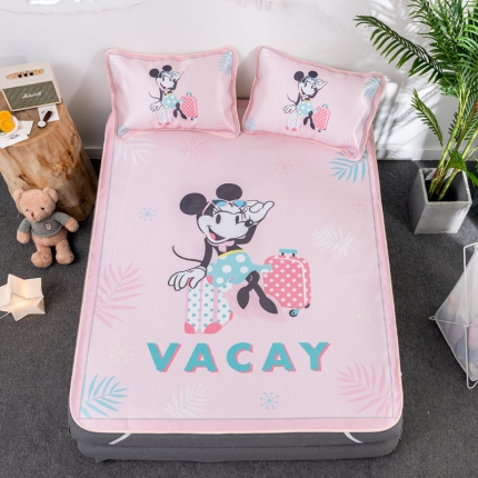 迪士尼数码印花冰丝席三件套学生单人大板卡通凉席正版可授权电商