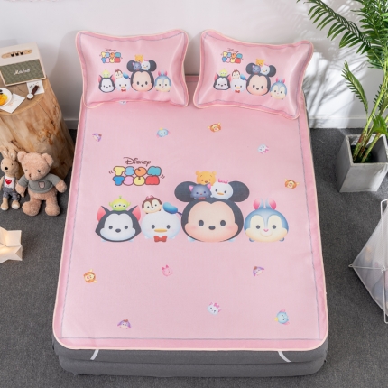 迪士尼数码印花冰丝席三件套学生单人大板卡通凉席正版可授权电商