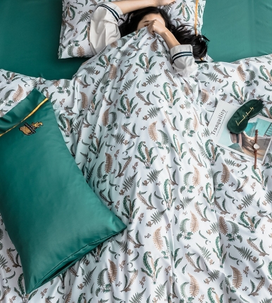 91家纺网 家纺一手货源 找家纺 2019春夏新品天丝绸四件套床上用品臻丝绸冰丝套件