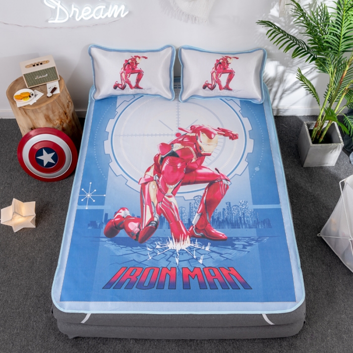 91家纺网 家纺一手货源 找家纺 迪士尼数码印花冰丝席三件套学生单人大板卡通凉席正版可授权电商