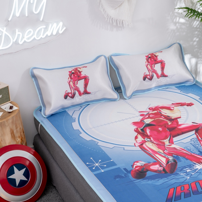 91家纺网 家纺一手货源 找家纺 迪士尼数码印花冰丝席三件套学生单人大板卡通凉席正版可授权电商