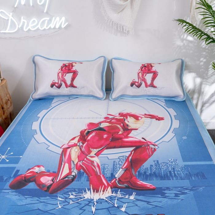 91家纺网 家纺一手货源 找家纺 迪士尼数码印花冰丝席三件套学生单人大板卡通凉席正版可授权电商