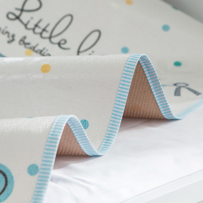 91家纺网 家纺一手货源 找家纺 2024年婴幼儿冰丝席三件套幼儿园专用宝宝凉席夏季透气午睡席