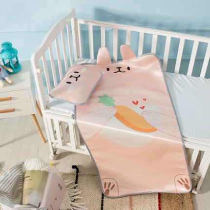 91家纺网 家纺一手货源 找家纺 2024年婴幼儿立体冰丝席三件套幼儿园专用宝宝凉席透气午睡席