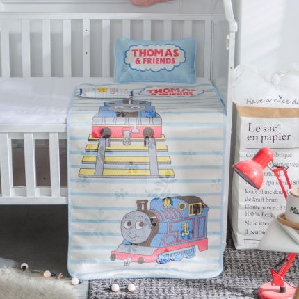 91家纺网 家纺一手货源 找家纺 2024年婴幼儿冰丝席三件套幼儿园专用宝宝凉席夏季透气午睡席