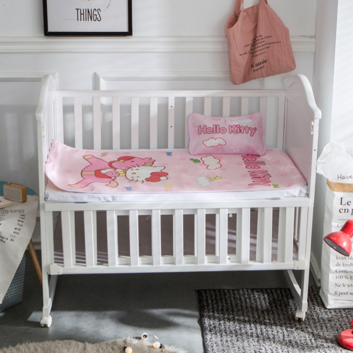 91家纺网 家纺一手货源 找家纺 2024年婴幼儿冰丝席三件套幼儿园专用宝宝凉席夏季透气午睡席