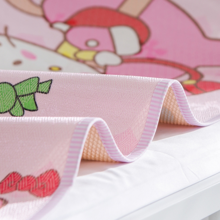 91家纺网 家纺一手货源 找家纺 2024年婴幼儿冰丝席三件套幼儿园专用宝宝凉席夏季透气午睡席