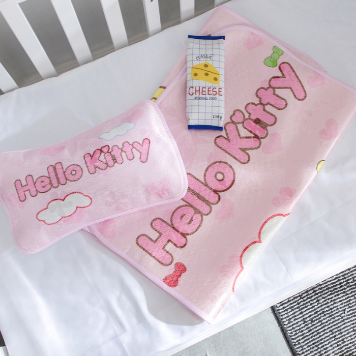 91家纺网 家纺一手货源 找家纺 2024年婴幼儿冰丝席三件套幼儿园专用宝宝凉席夏季透气午睡席