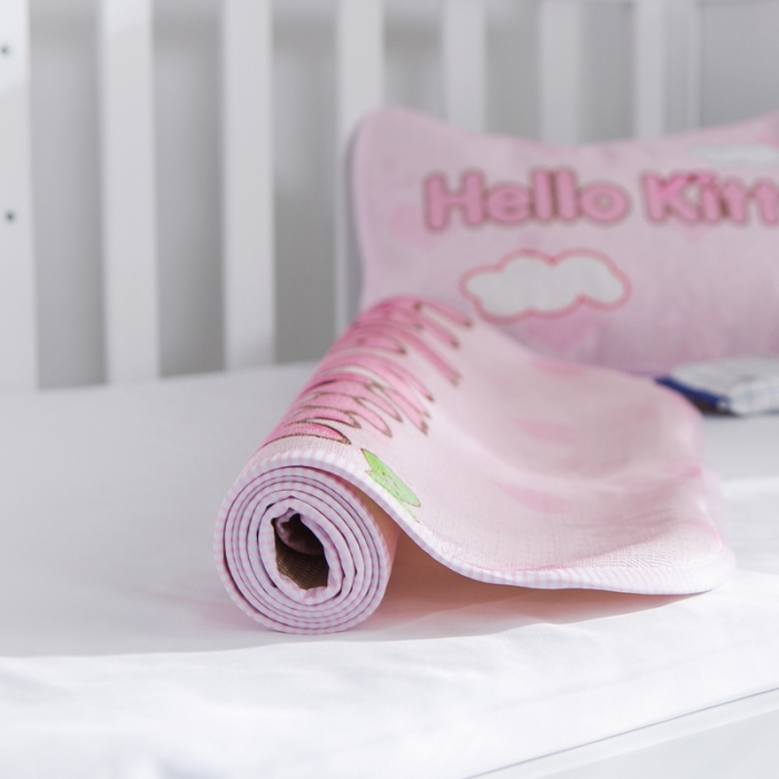 91家纺网 家纺一手货源 找家纺 2024年婴幼儿冰丝席三件套幼儿园专用宝宝凉席夏季透气午睡席