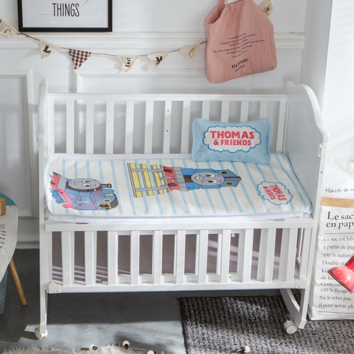 91家纺网 家纺一手货源 找家纺 2024年婴幼儿冰丝席三件套幼儿园专用宝宝凉席夏季透气午睡席