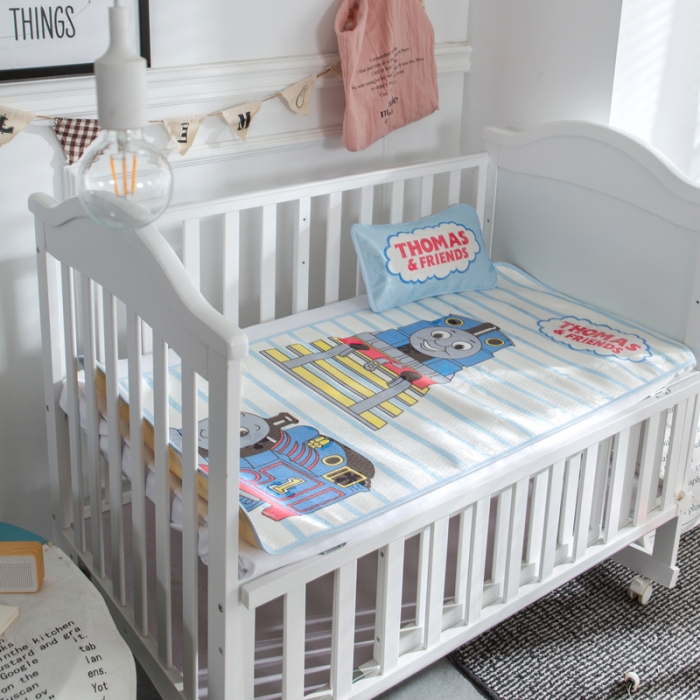 91家纺网 家纺一手货源 找家纺 2024年婴幼儿冰丝席三件套幼儿园专用宝宝凉席夏季透气午睡席