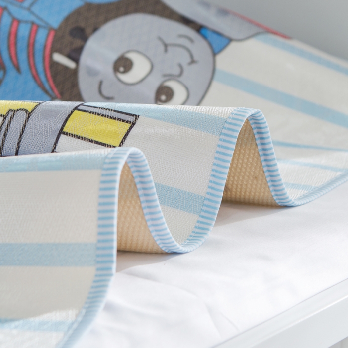 91家纺网 家纺一手货源 找家纺 2024年婴幼儿冰丝席三件套幼儿园专用宝宝凉席夏季透气午睡席