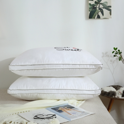 91家纺网 家纺一手货源 找家纺 （总）赛格时代家居 枕芯   全棉枕芯 全棉贡缎绣花羽丝绒枕