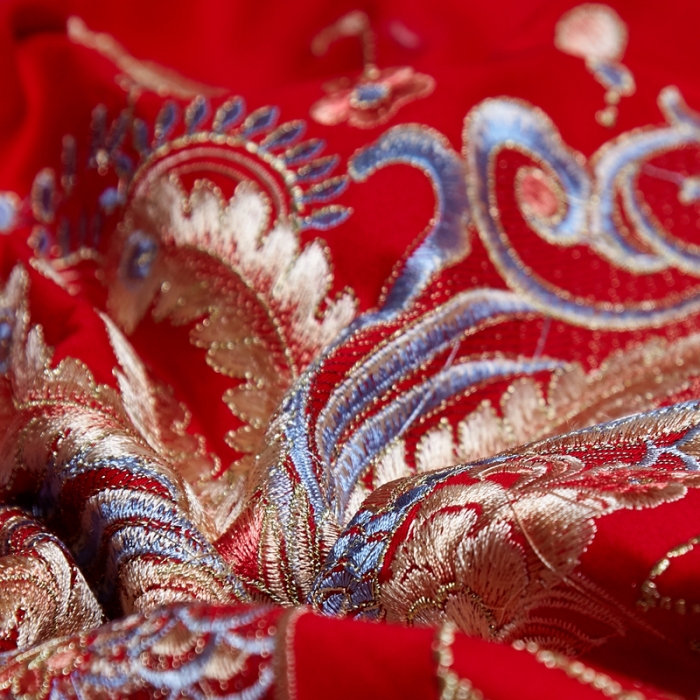 91家纺网 家纺一手货源 找家纺 2023全棉大红婚庆四件套结婚纯棉刺绣床上用品多件套