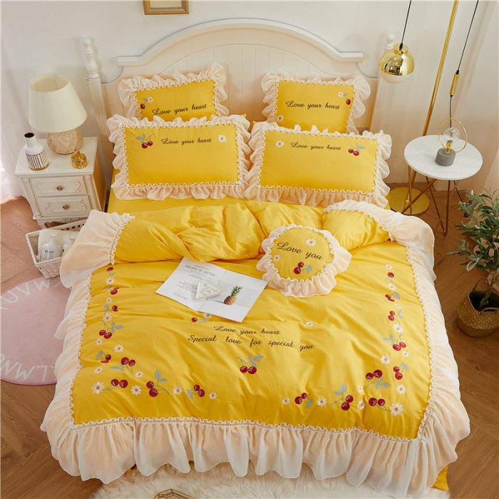 91家纺网 家纺一手货源 找家纺 （总）亲亲公主 新款全棉蕾丝公主风四件套