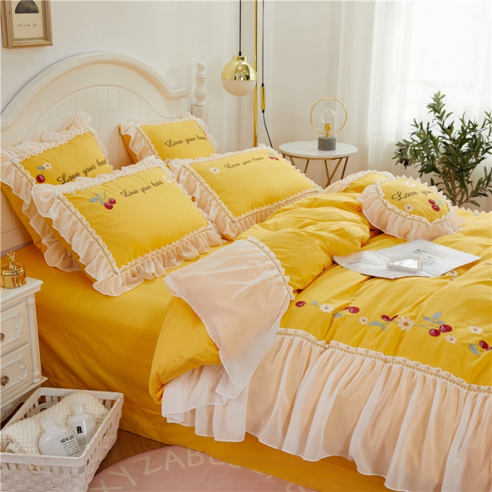 91家纺网 家纺一手货源 找家纺 （总）亲亲公主 新款全棉蕾丝公主风四件套