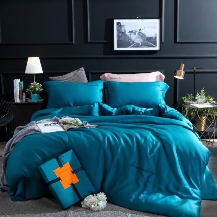 91家纺网 家纺一手货源 找家纺 【DM】100支天丝纯色四件套