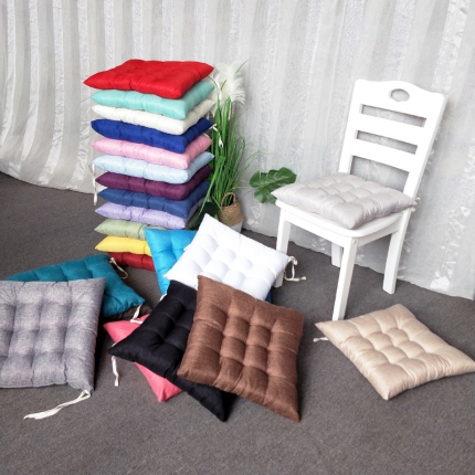 （总）亚麻座垫钉针坐垫 棉麻馒头垫椅子垫蒲团垫 实木沙发垫